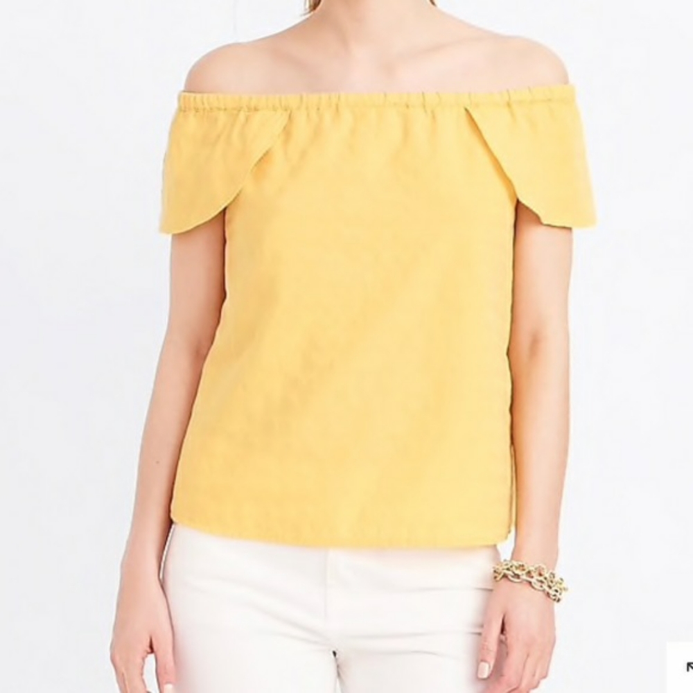 J. Crew Off Shoulder Yellow Top